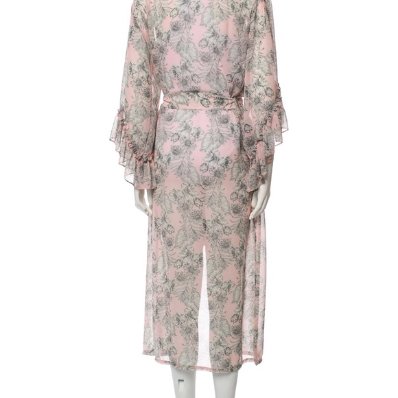 MISA Los AngelasFloral Print Ruffle Embellishment Robe - Picture 9 of 9